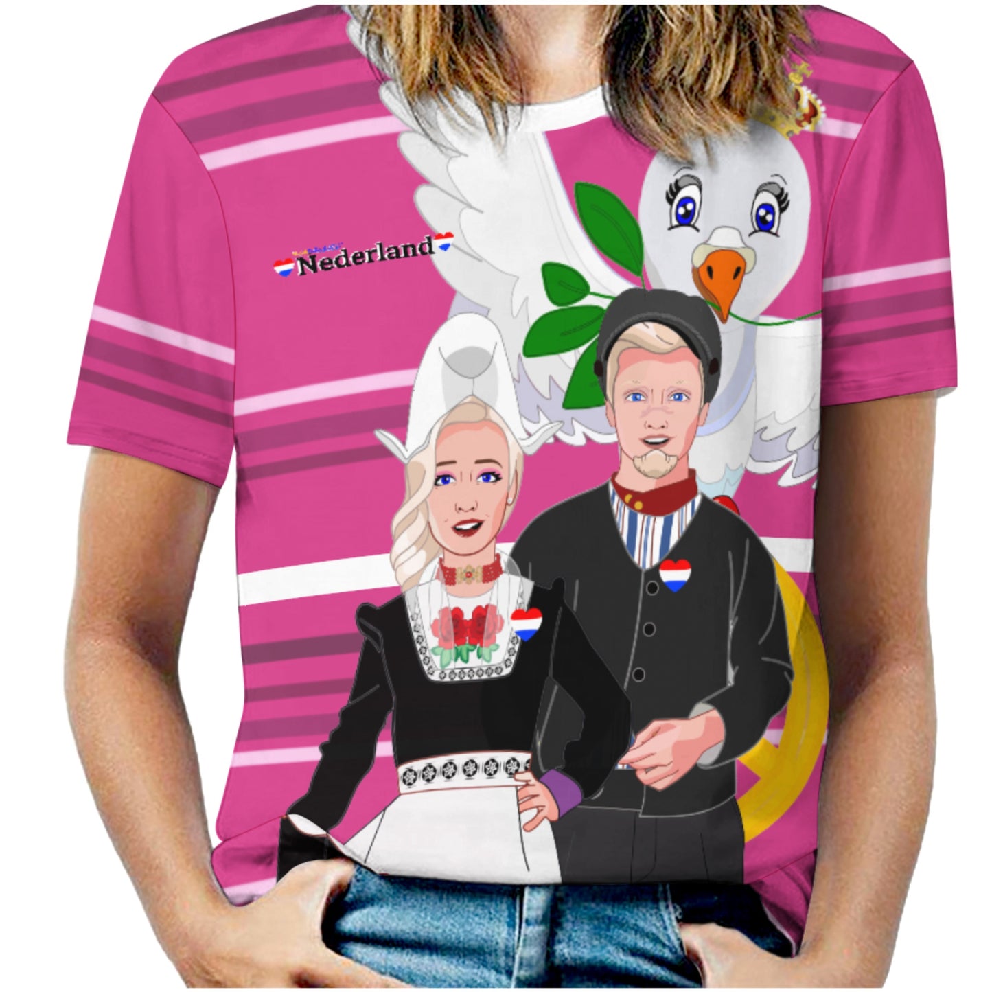 Women´s T-shirt 2 GLOBAL FREEDOM UNITED© Couple Nederland Pink