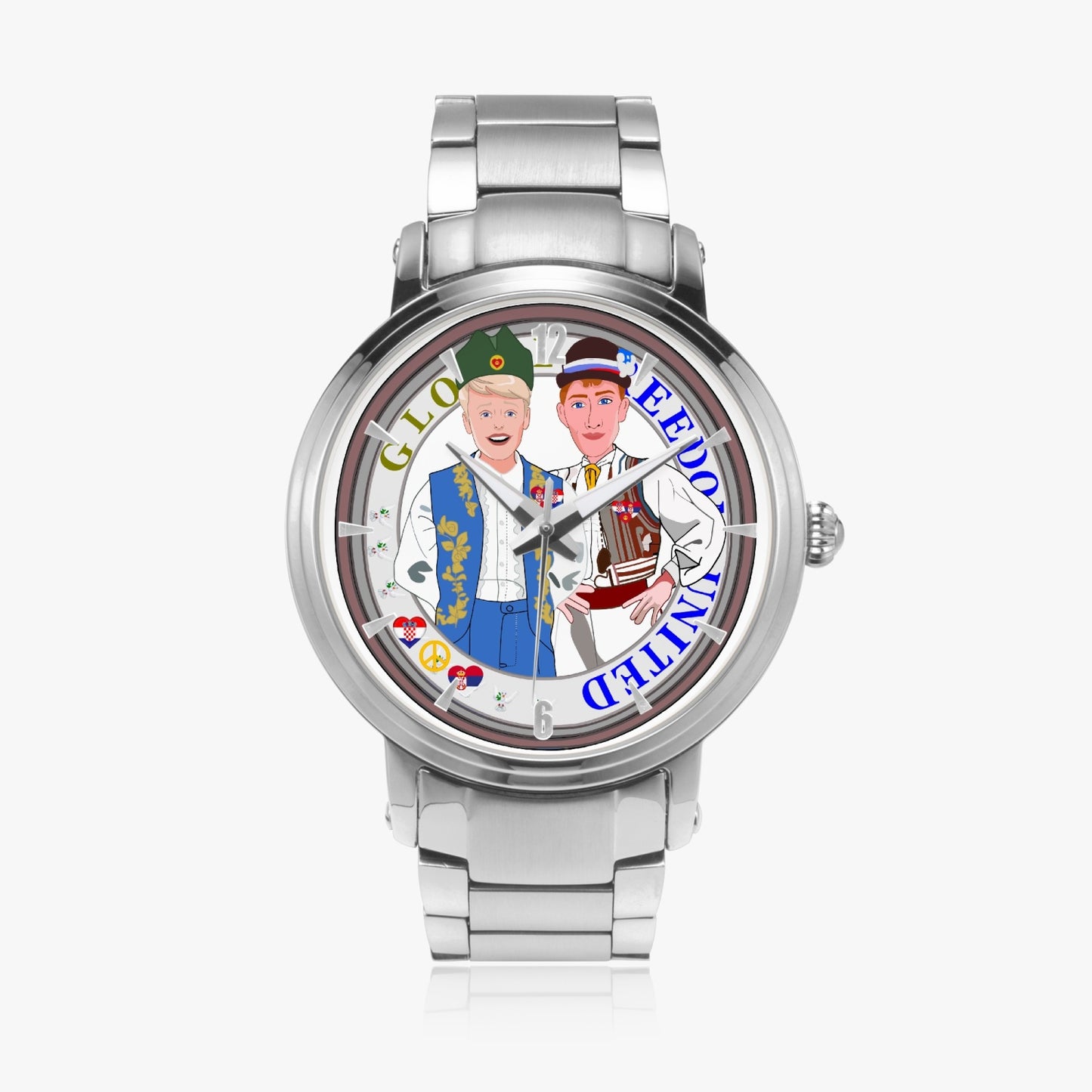 GLOBAL FREEDOM UNITED© New Steel Strap Automatic Watch (With Indicators) Men Croatia & Serbia