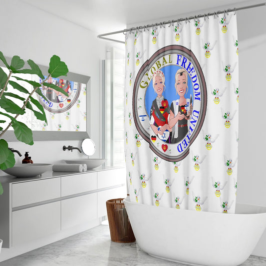 GLOBAL FREEDOM UNITED© WOMEN ISRAEL & GERMANY WIGHT Quick-drying Shower Curtain