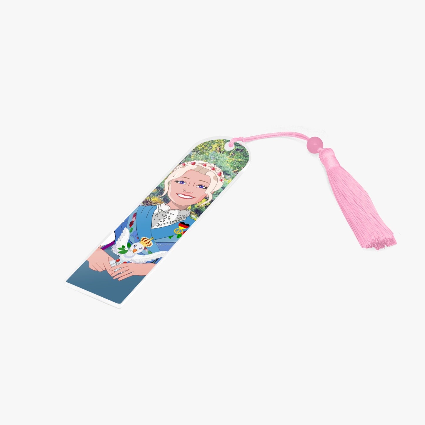 Acrylic Bookmark - Semicircle GLOBAL FREEDOM UNITED© German Girl Light Blue