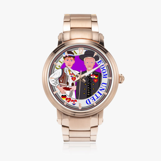 New Steel Strap Automatic Watch (With Indicators) GLOBAL FREEDOM UNITED MEN CROATIA & GERMANY