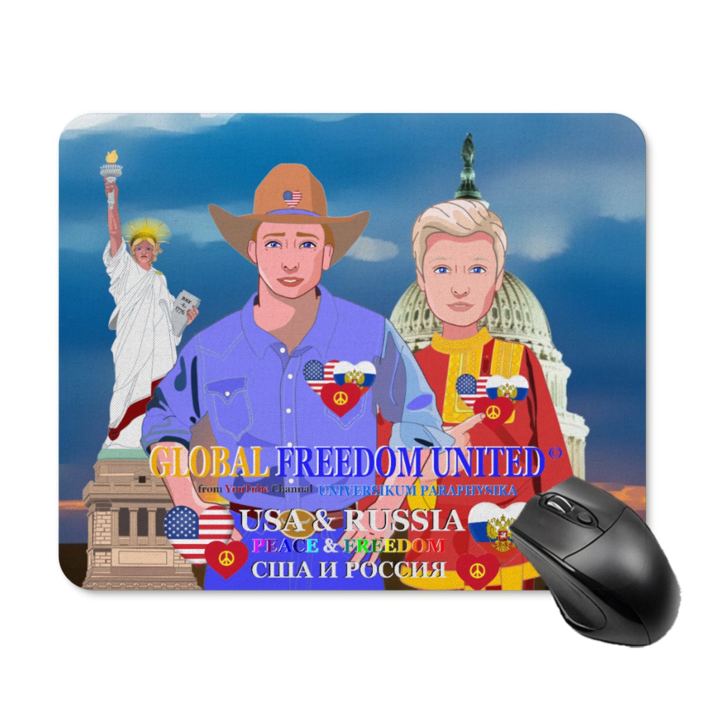 Mouse Pad GLOBAL FREEDOM UNITED© Men Russia & USA