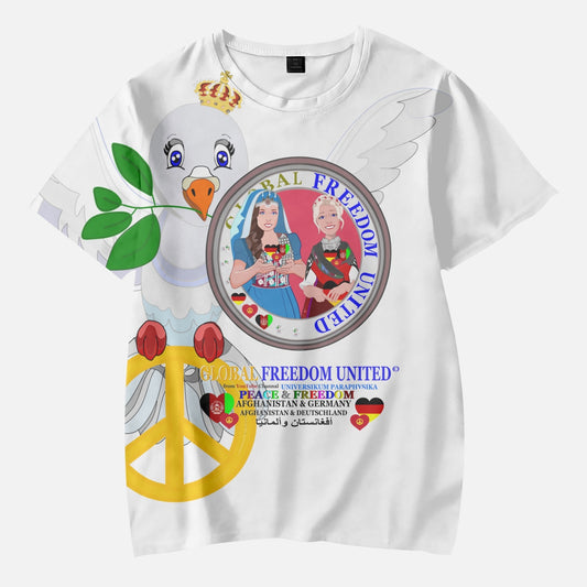 Short T-Shirts for Girls GLOBAL FREEDOM UNITED AFGHANISTAN & GERMANY V2 1