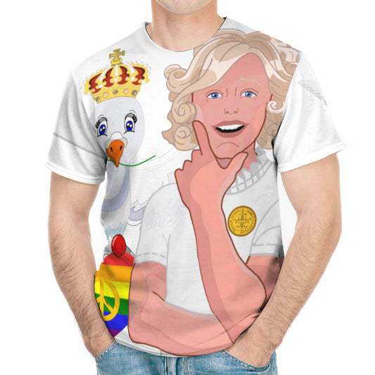 Men´s T-shirt GLOBAL FREEDOM UNITED© Archangel Gabriel Wight Dove Of Peace Hebrew