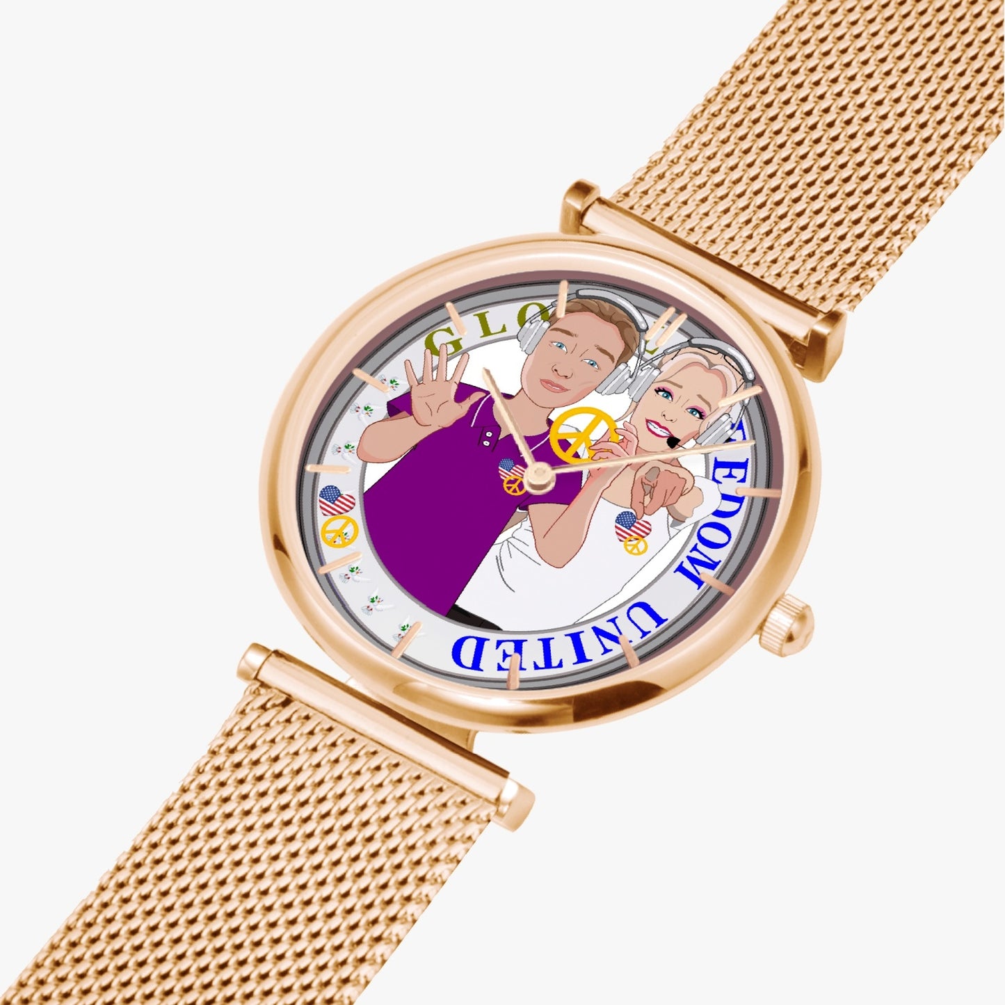 GLOBAL FREEDOM UNITED© Couple Wight American - New Stylish Ultra-Thin Quartz Watch (With Indicators)