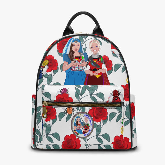 GLOBAL FREEDOM UNITED© Women Afghanistan & Germany Red Roses - All Over Printed PU Backpack