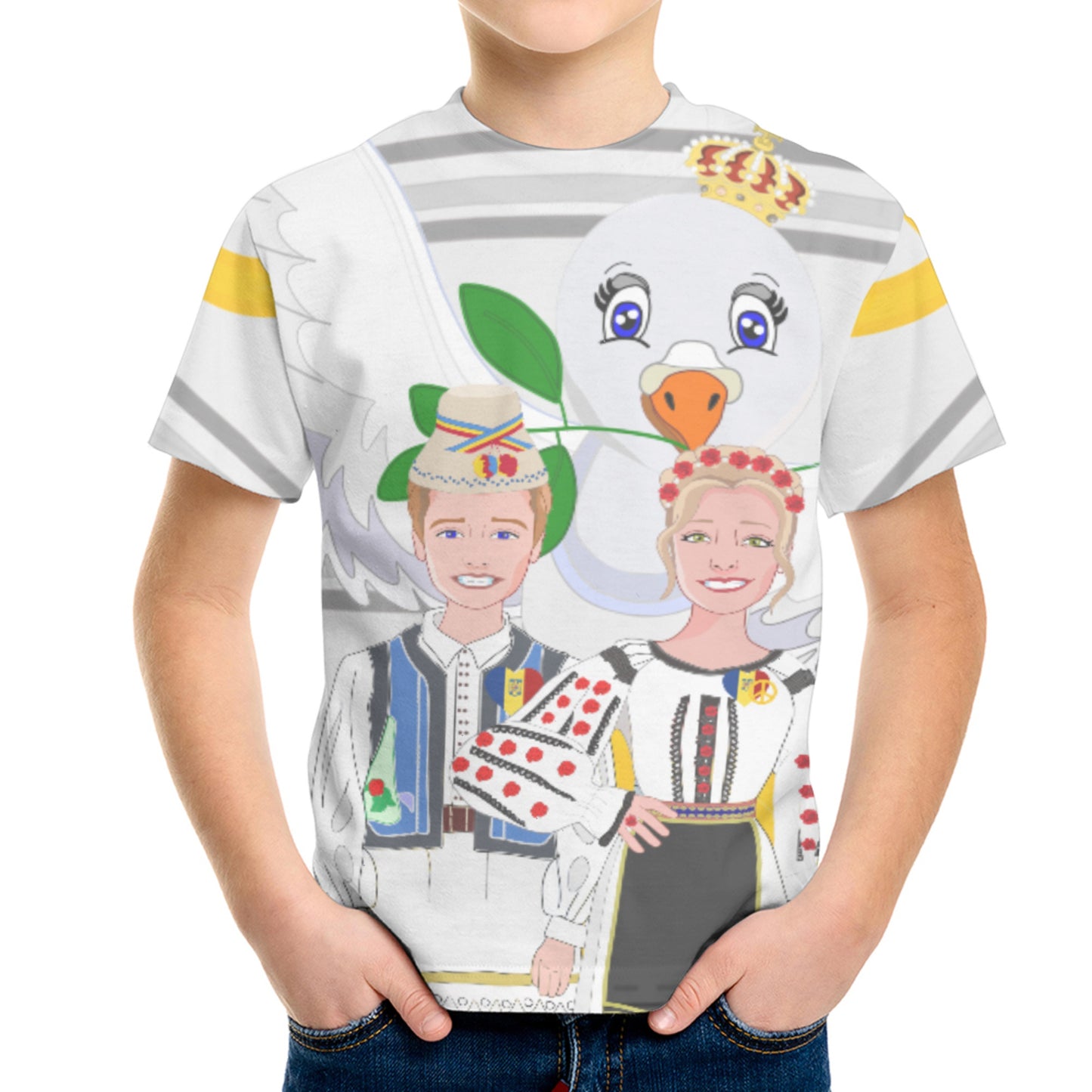 Kid´s T-shirt GLOBAL FREEDOM UNITED© Couple Romania Grey