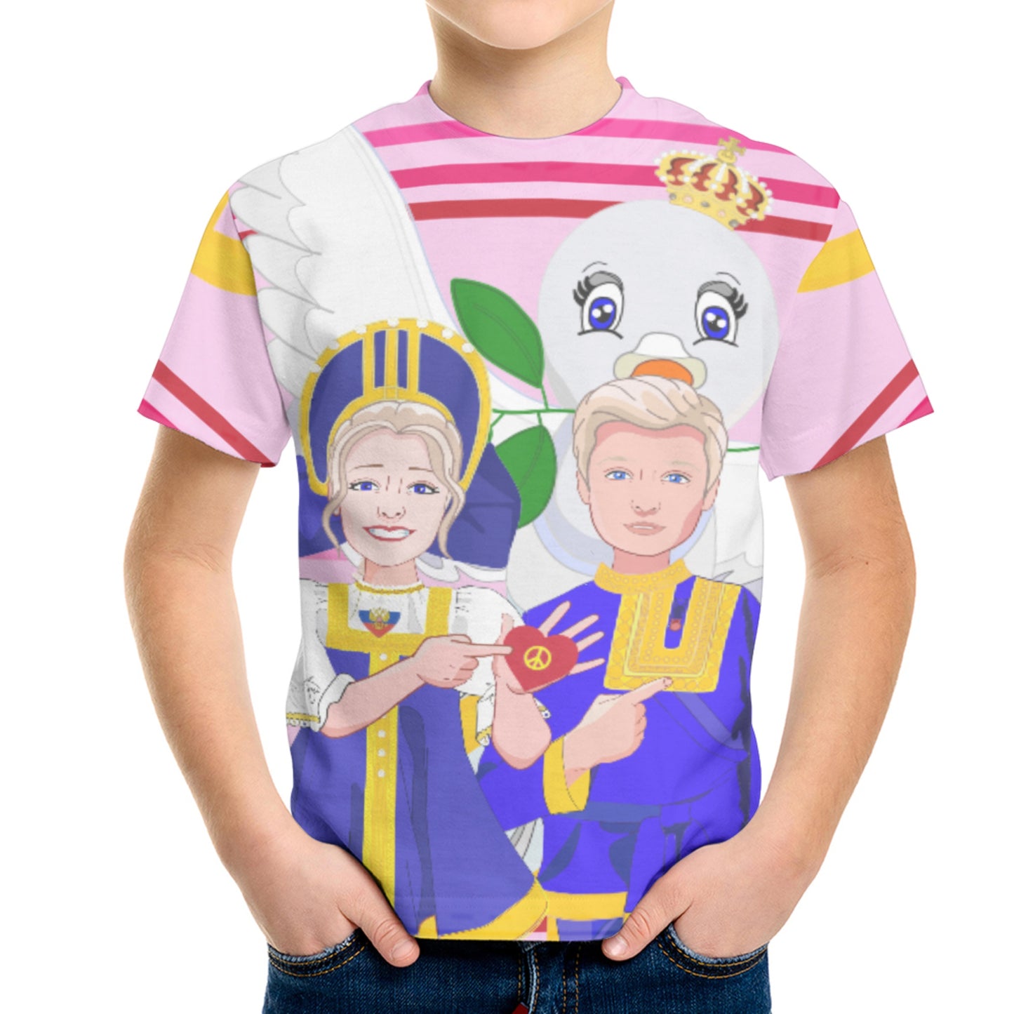 Kid´s T-shirt GLOBAL FREEDOM UNITED© Couple Russia Pink1