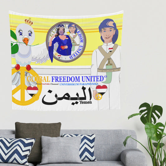 Tapestry GLOBAL FREEDOM UNITED© Couple Yemen Yellow