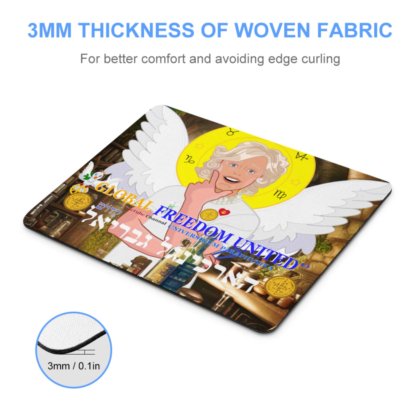 Mouse Pad GLOBAL FREEDOM UNITED© Archangel Gabriel  Hebrew