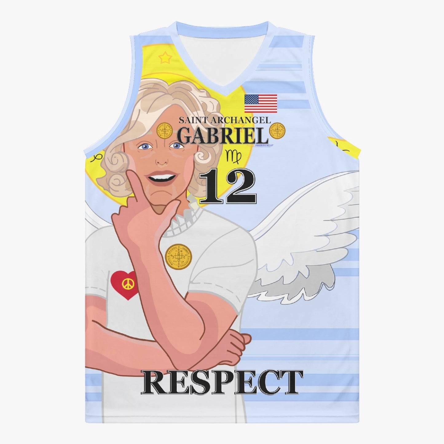 Basketball Jersey GLOBAL FREEDOM UNITED ARCHANGEL GABRIEL USA 12