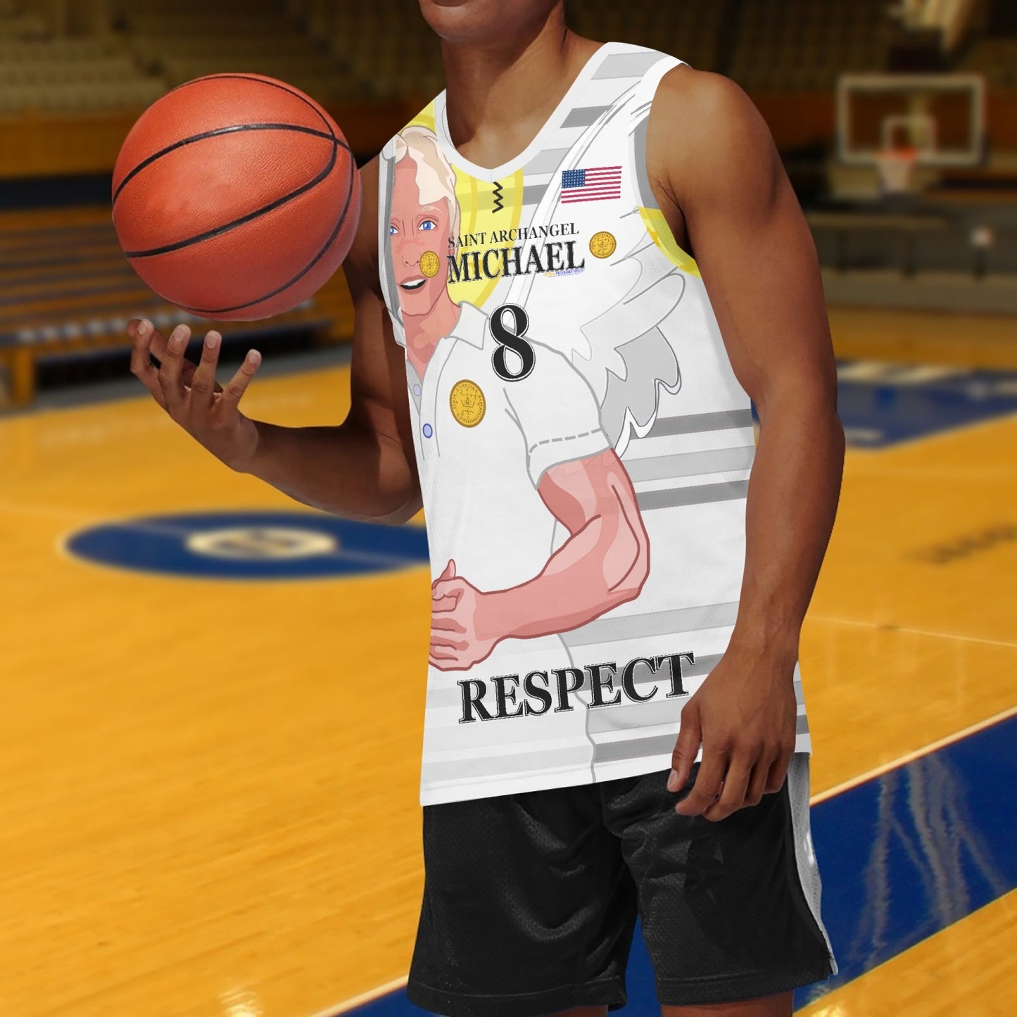 Basketball Jersey GLOBAL FREEDOM UNITED ARCHANGEL MICHAEL USA 8