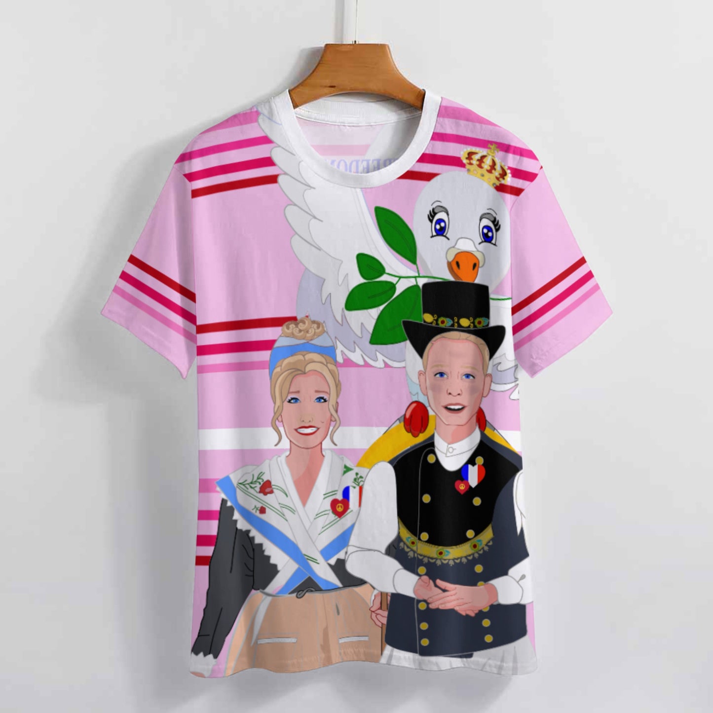 Women´s T-shirt GLOBAL FREEDOM UNITED© Couple French Pink1