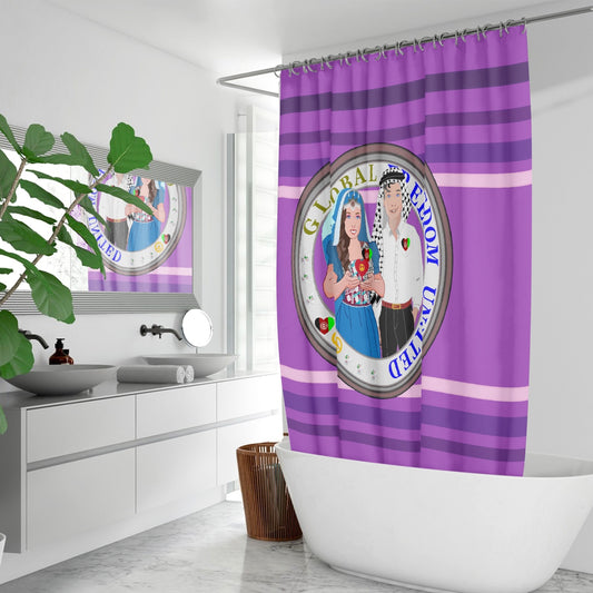 GLOBAL FREEDOM UNITED© Couple Afghanistan Lilac Quick-drying Shower Curtain