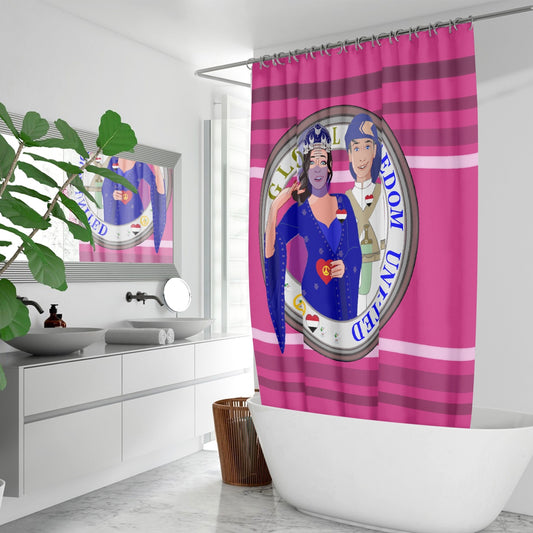 GLOBAL FREEDOM UNITED© Couple Yemen Pink2 - Quick-drying Shower Curtain