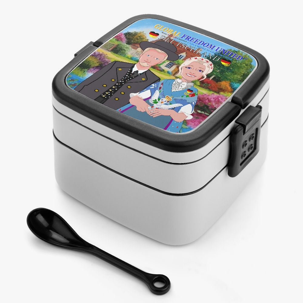 Double-layer Lunch Box GLOBAL FREEDOM UNITED© COUPLE GERMANY BLUE DRESS