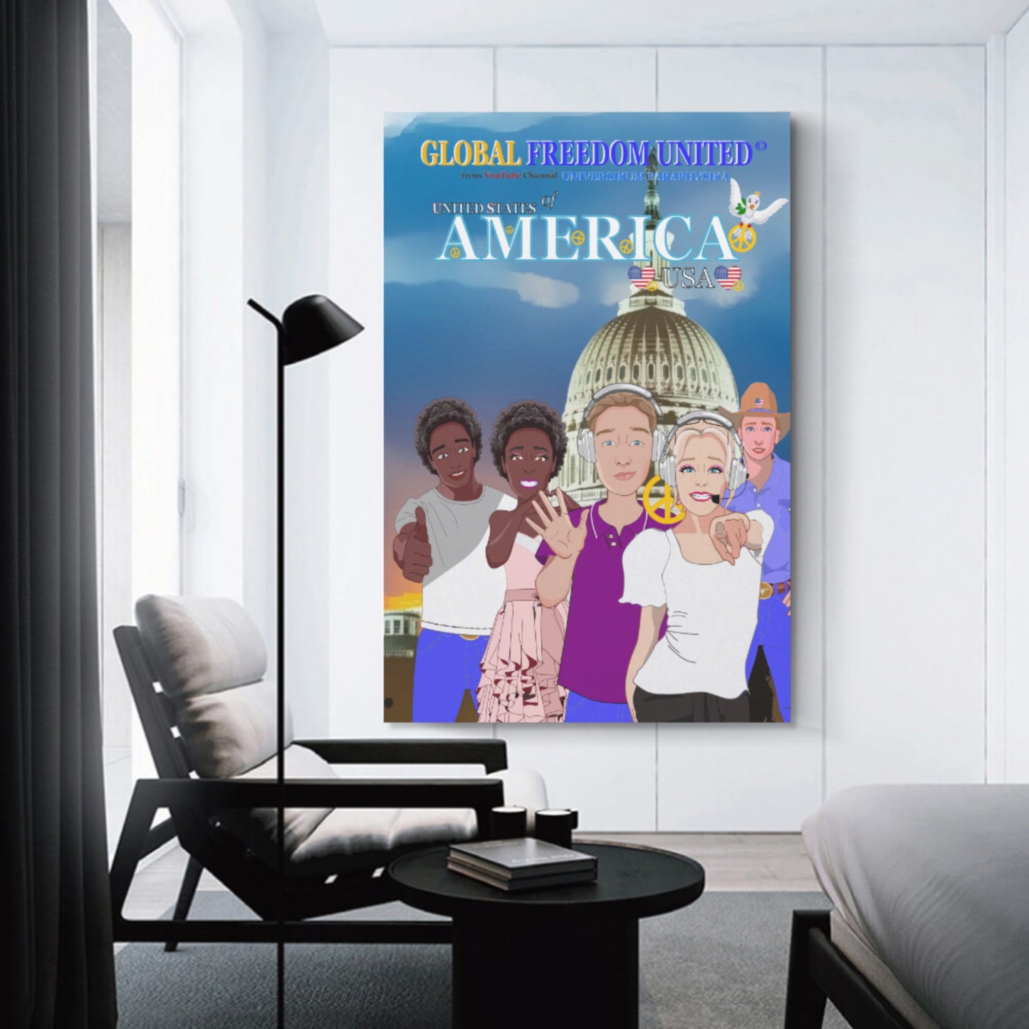 Poster GLOBAL FREEDOM UNITED© United States Of America