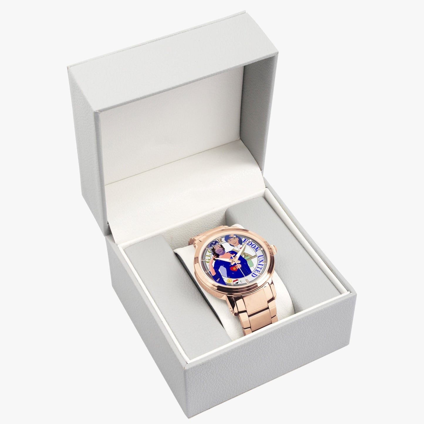 GLOBAL FREEDOM UNITED© Couple Yemen New Steel Strap Automatic Watch (With Indicators)