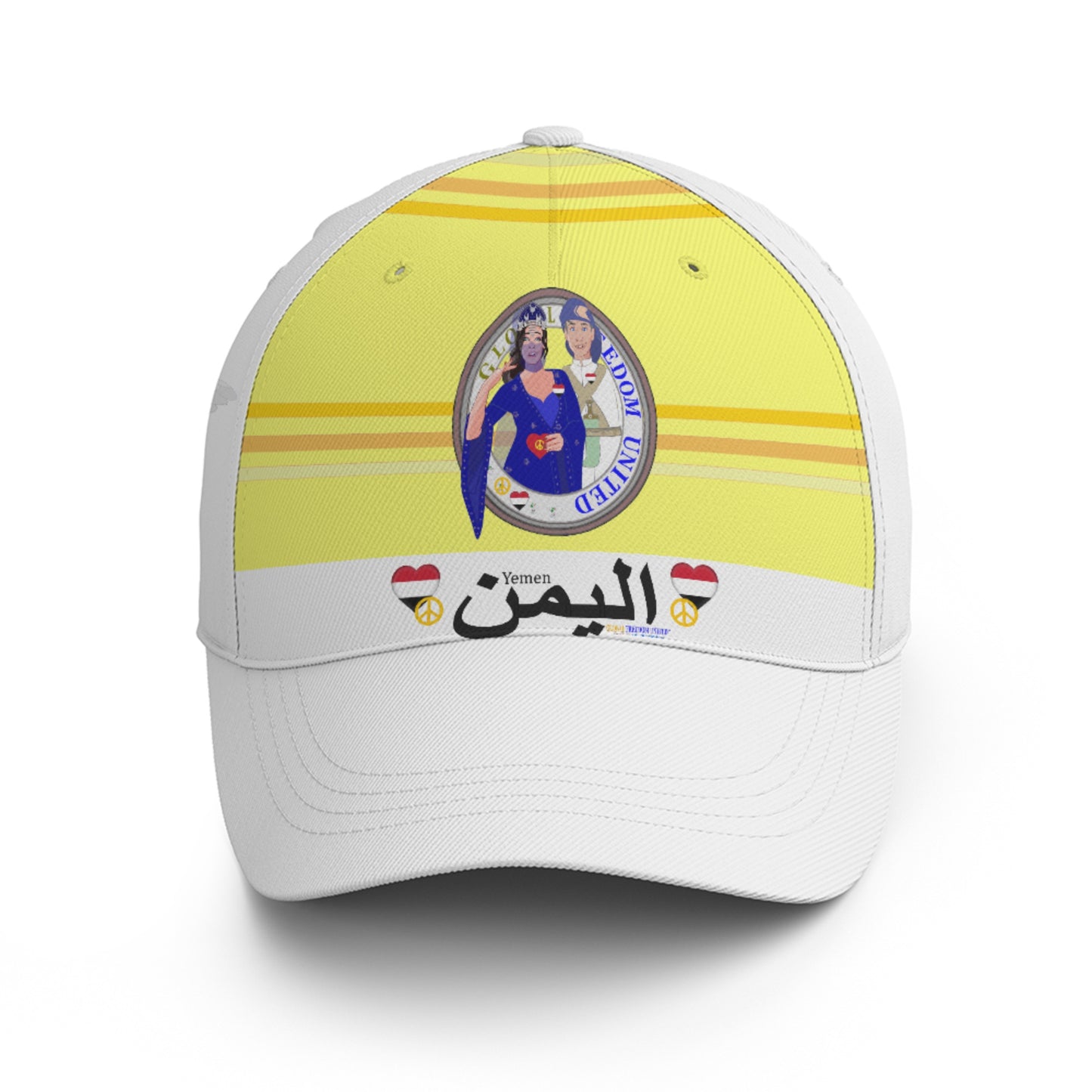 Basketball Cap GLOBAL FREEDOM UNITED© Couple Yemen Yellow