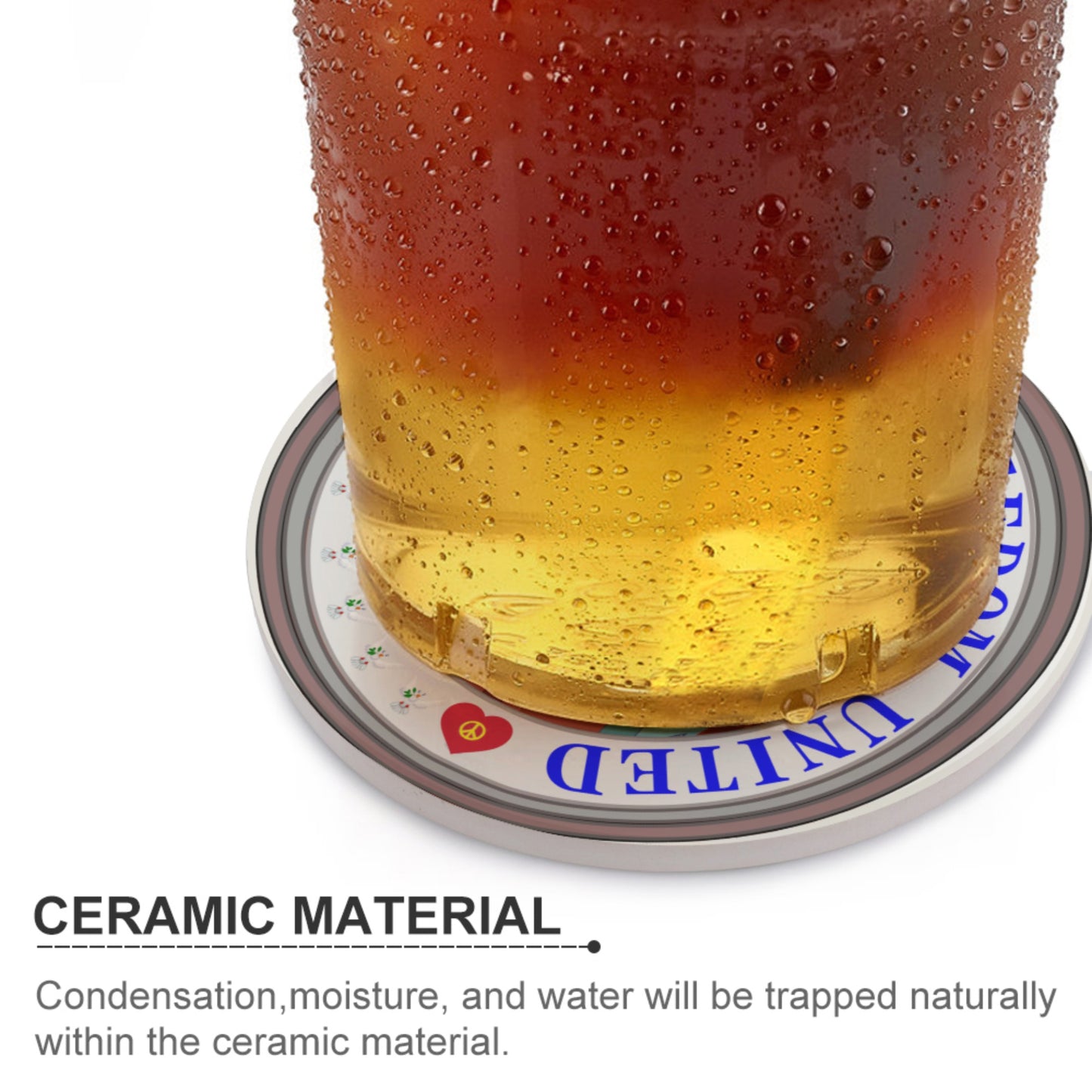 Ceramic Coasters  GLOBAL FREEDOM UNITED© Jesus Christ