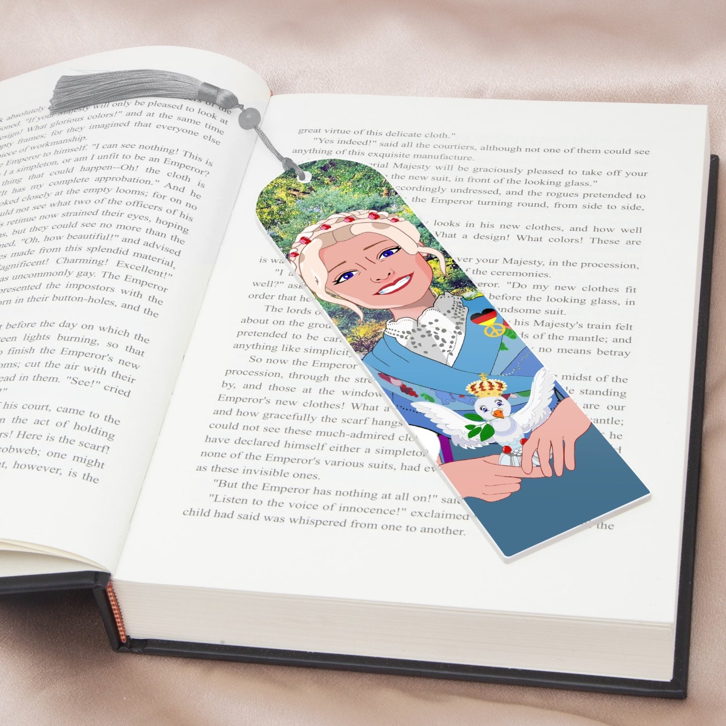 Acrylic Bookmark - Semicircle GLOBAL FREEDOM UNITED© German Girl Light Blue