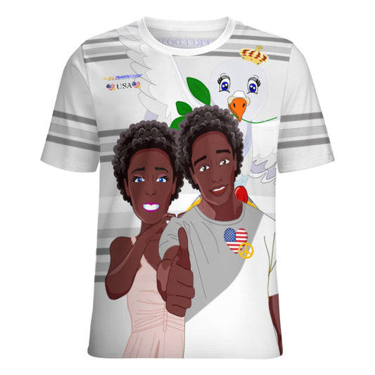 Women´s T-shirt 2 GLOBAL FREEDOM UNITED© Couple USA Afro American Grey