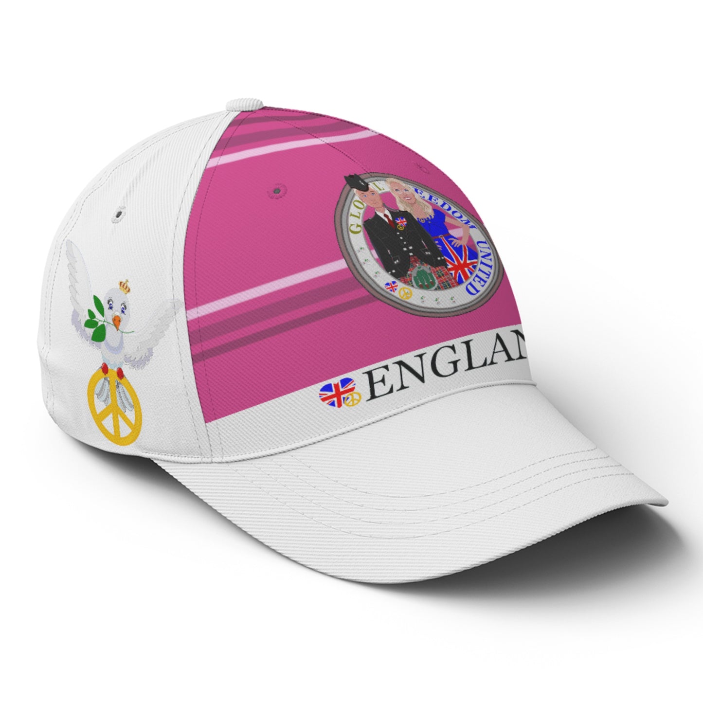 Basketball Cap GLOBAL FREEDOM UNITED© Couple England Pink2