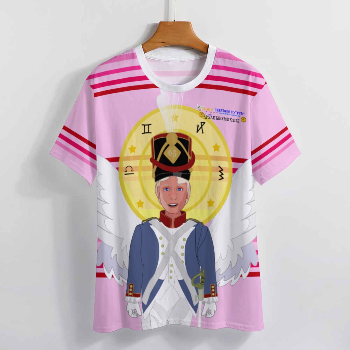 Women´s T-shirt  GLOBAL FREEDOM UNITED© Archangel Michael Serbia V3 Pink1