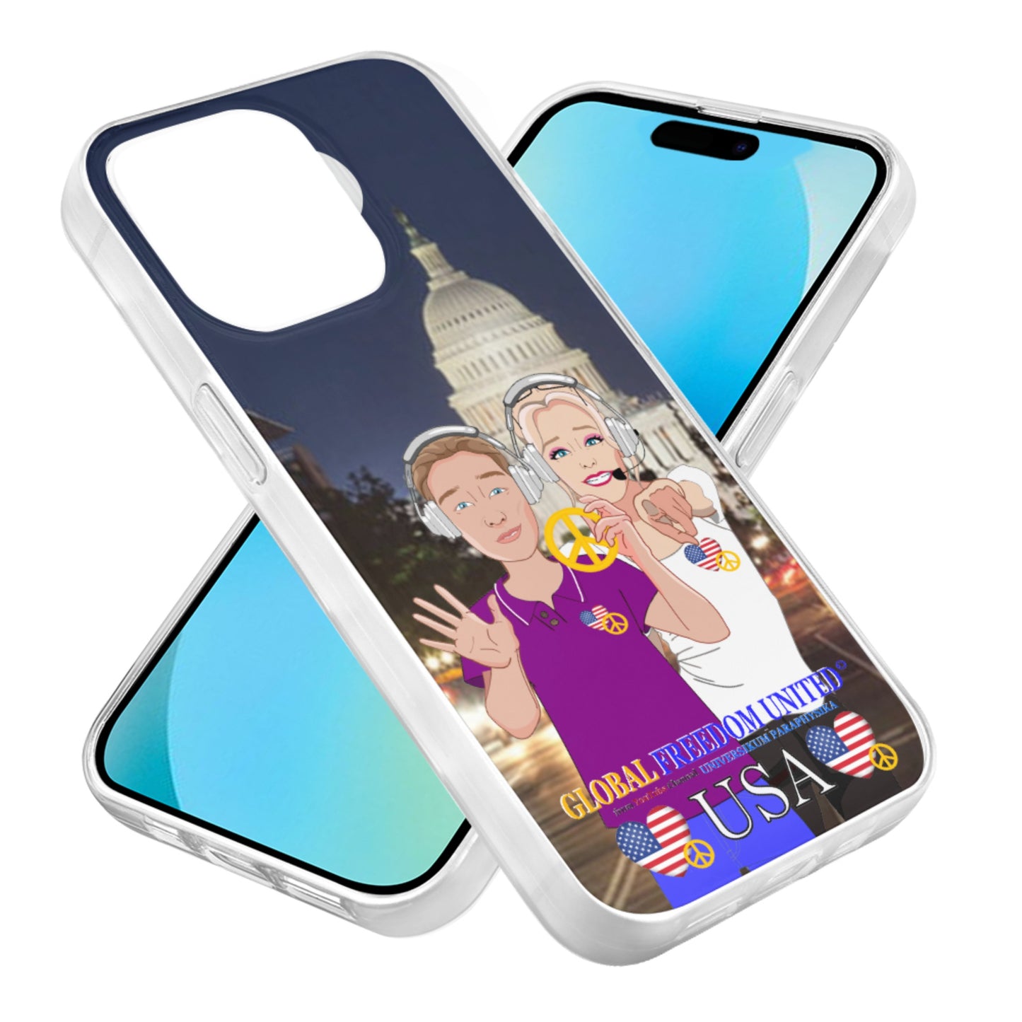 Phone Case GLOBAL FREEDOM UNITED© Couple USA Wight American