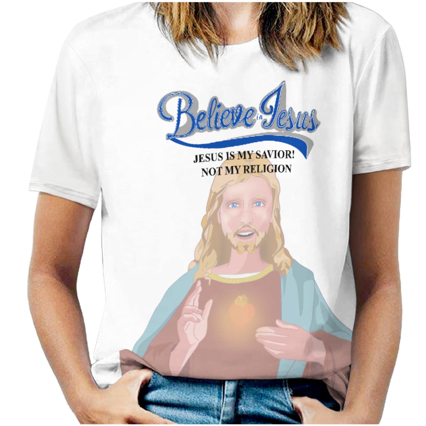 Women´s T-shirt  Wight  GLOBAL FREEDOM UNITED© Jesus Is My Savior V2