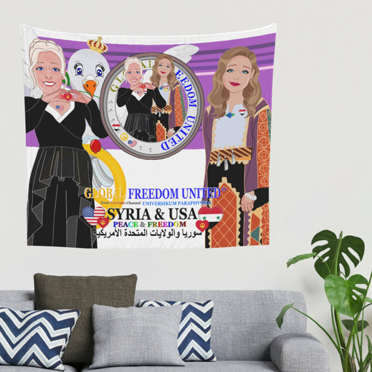 Tapestry GLOBAL FREEDOM UNITED© Women Syria & USA Lilac