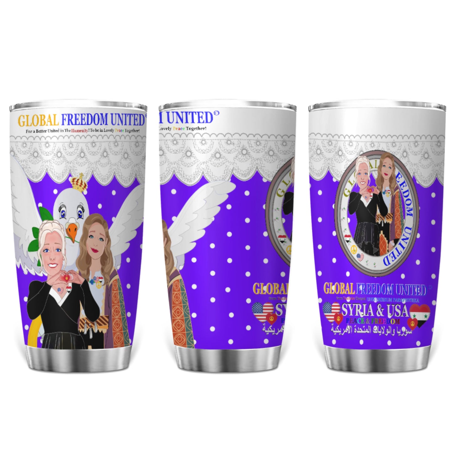 Tumbler GLOBAL FREEDOM UNITED© Women Syria & USA Lilac2