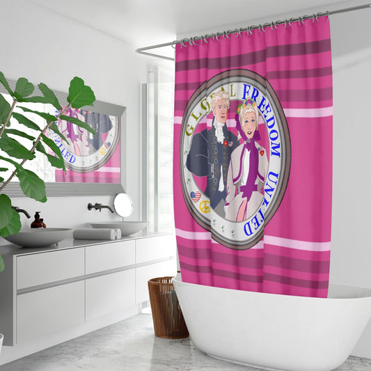 GLOBAL FREEDOM UNITED© Couple USA Georg Washington Pink2 - Quick-drying Shower Curtain