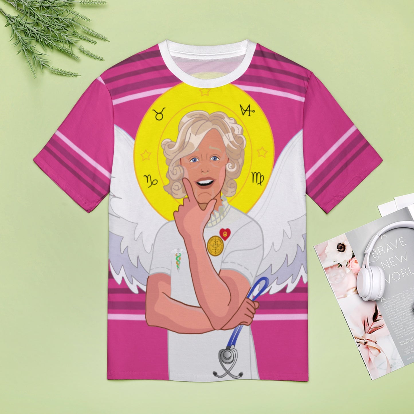 Women´s T-shirt 2 GLOBAL FREEDOM UNITED© Archangel Gabriel Croatia Pink2