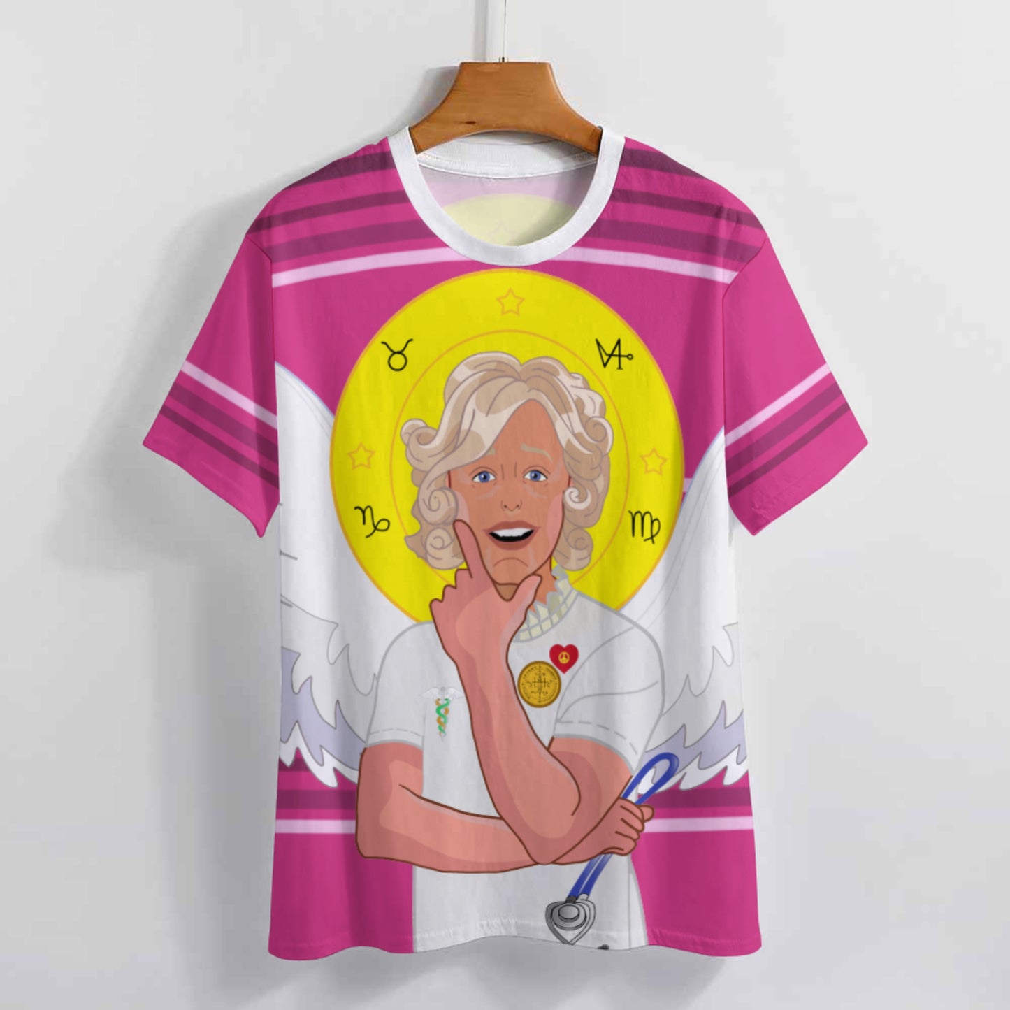 Women´s T-shirt 2 GLOBAL FREEDOM UNITED© Archangel Gabriel Arabic Pink2