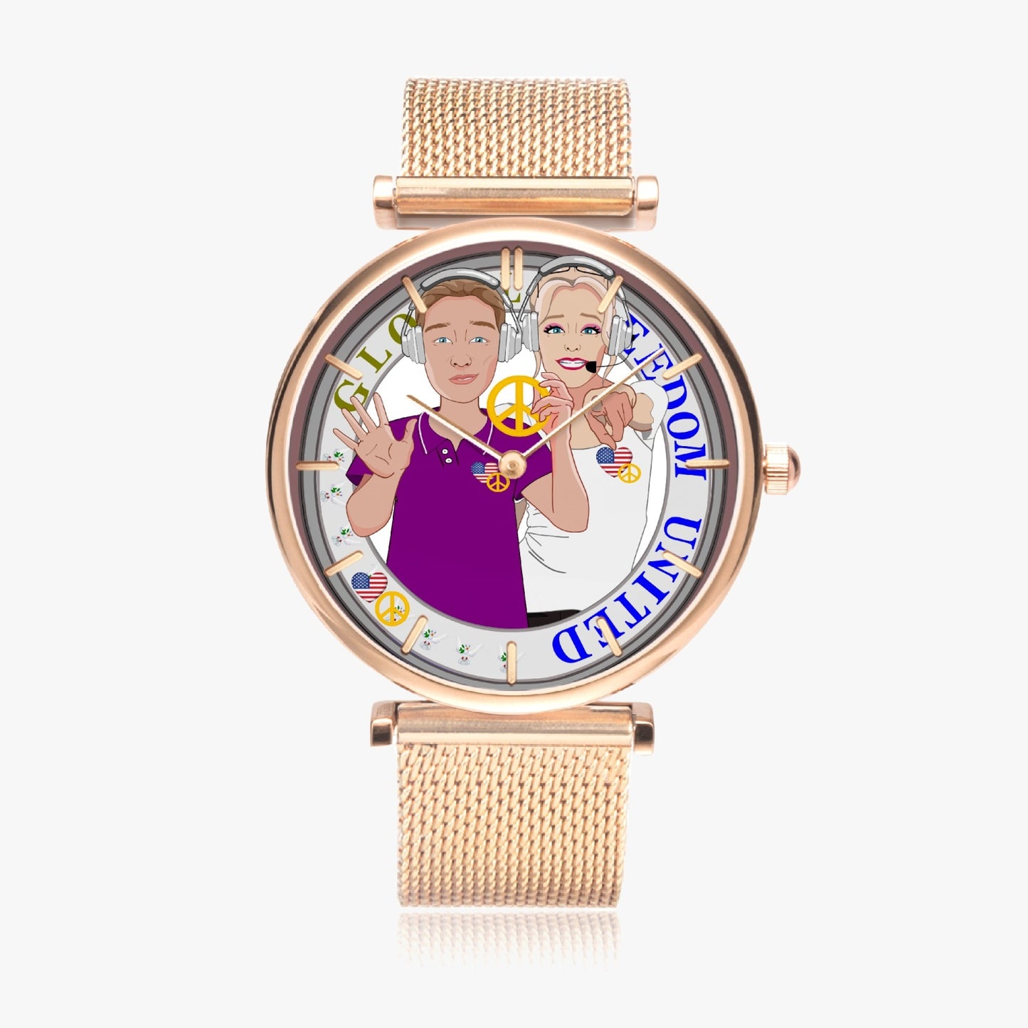 GLOBAL FREEDOM UNITED© Couple Wight American - New Stylish Ultra-Thin Quartz Watch (With Indicators)