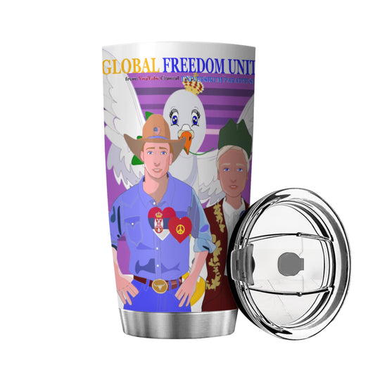 Tumbler GLOBAL FREEDOM UNITED© Men Serbia & USA Lilac