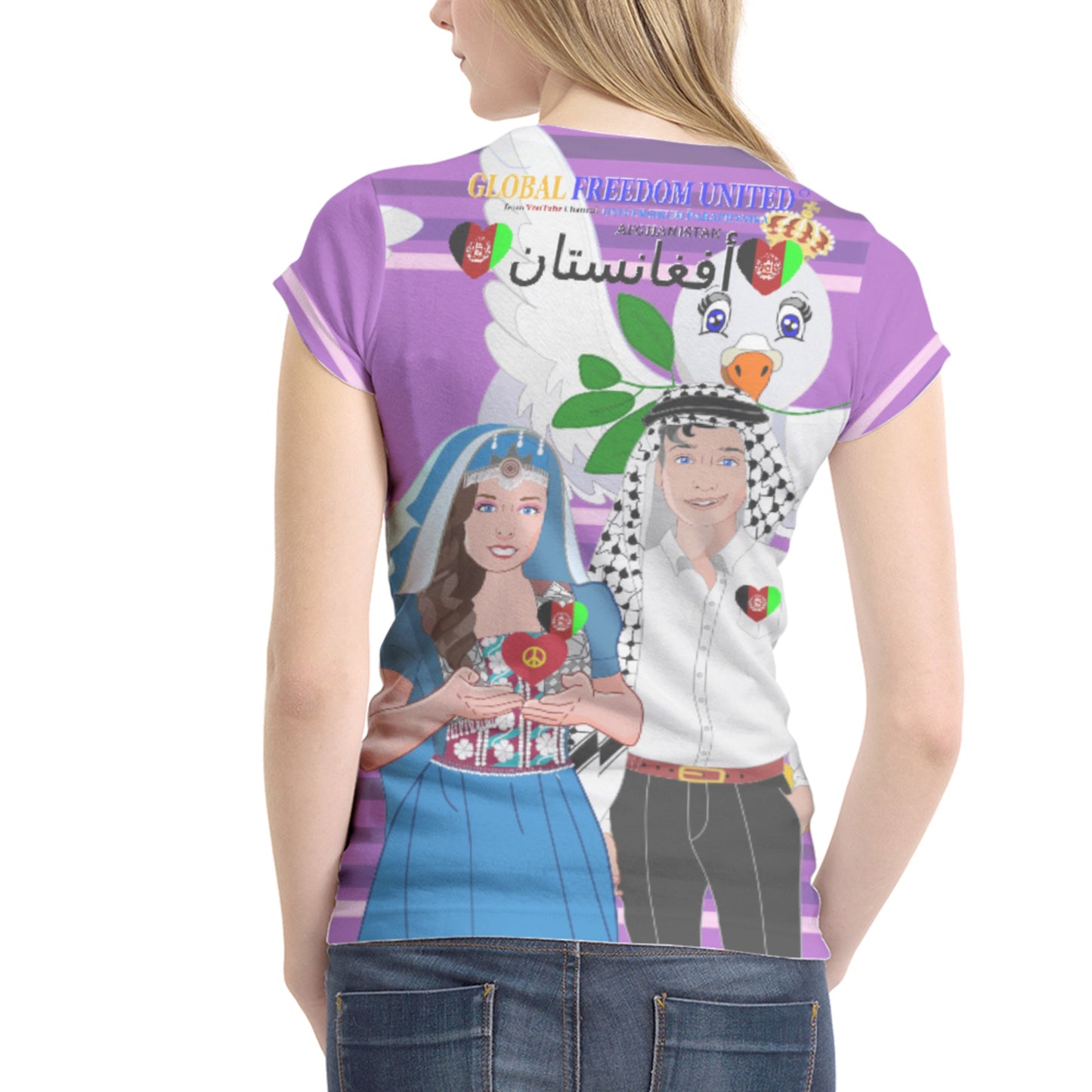 Women´s T-shirt 1 GLOBAL FREEDOM UNITED© Couple Afghanistan Lilac