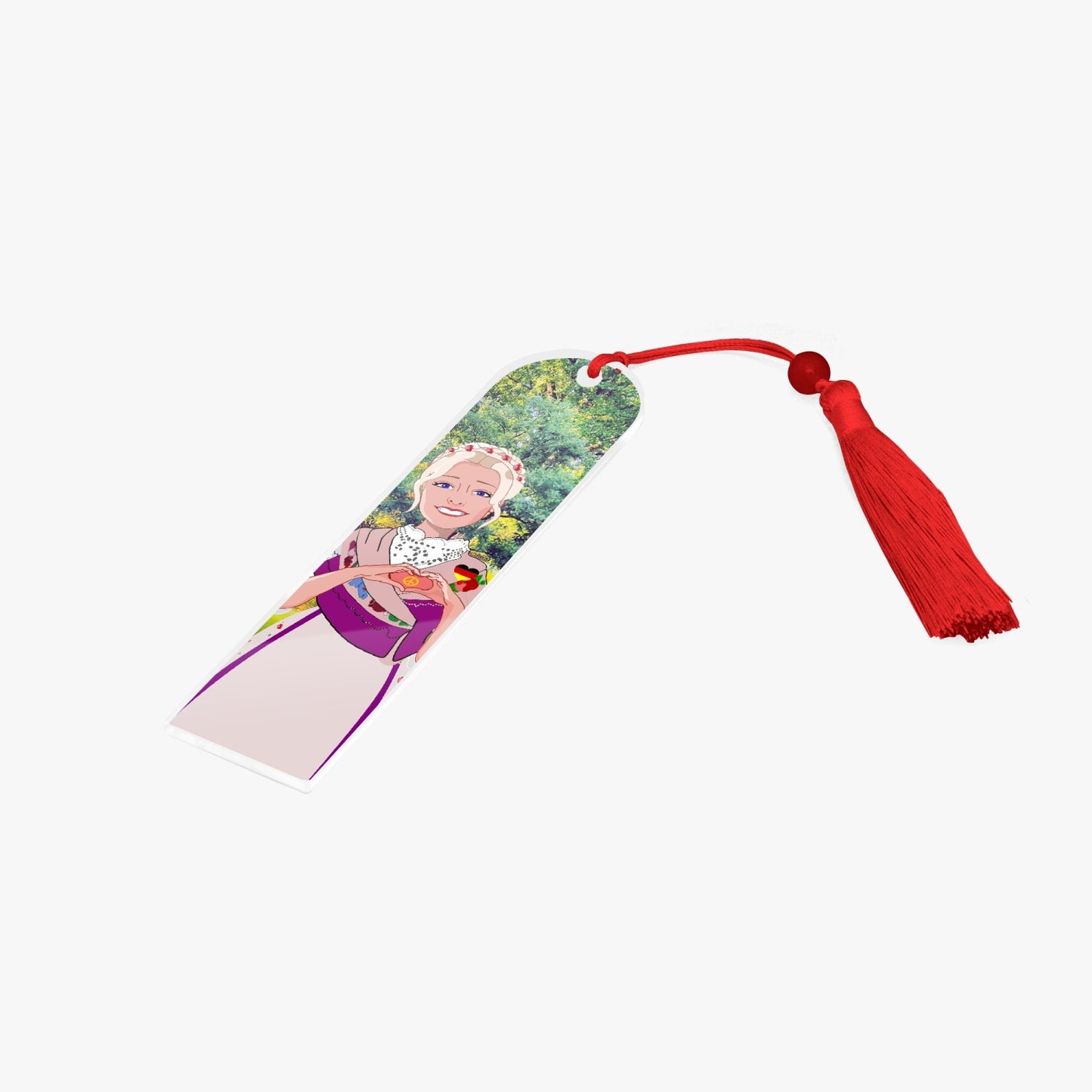 Acrylic Bookmark - Semicircle GLOBAL FREEDOM UNITED© German Girl Pink