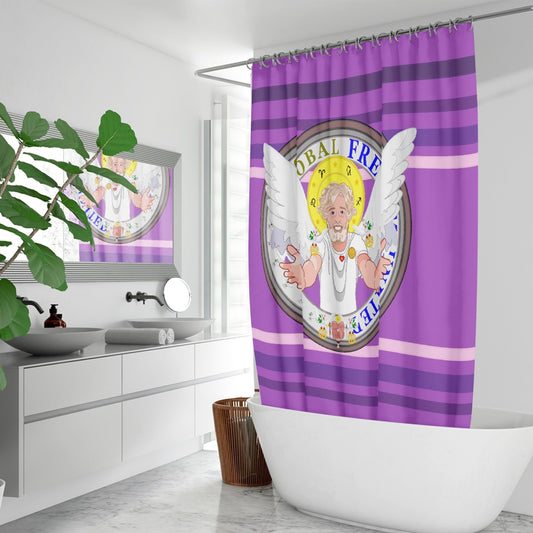 Quick-drying Shower Curtain GLOBAL FREEDOM UNITED© Archangel Uriel Lilac