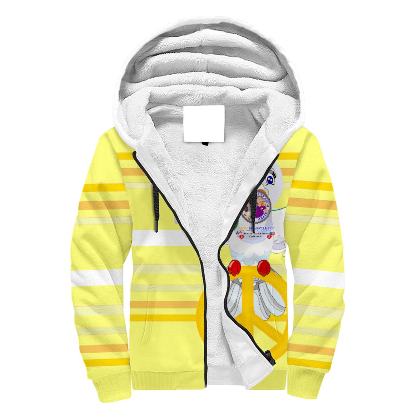 Plush Hoodie GLOBAL FREEDOM UNITED© Men Anti Racism & Fascism USA  Yellow