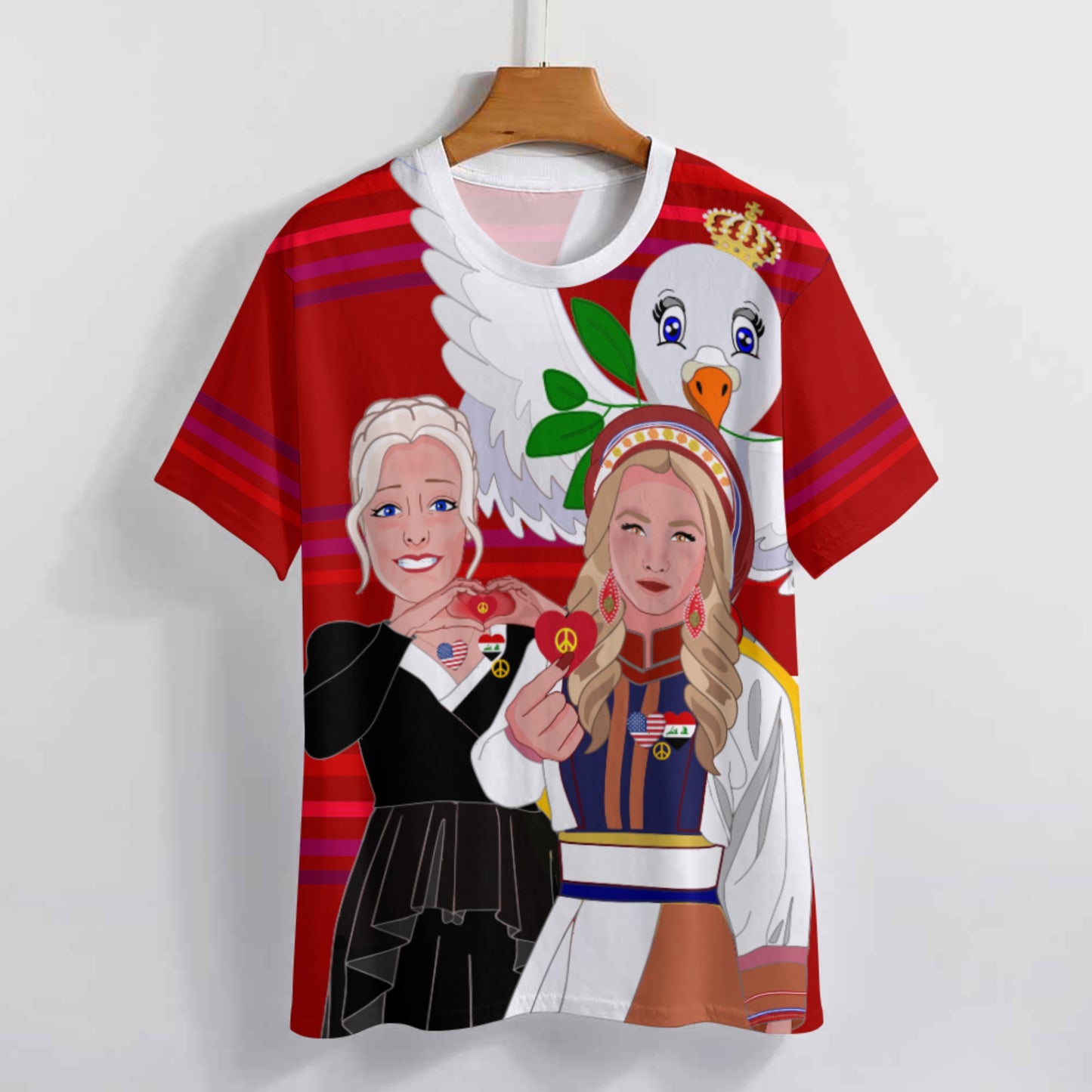 Women´s T-Shirt 3 GLOBAL FREEDOM UNITED© Women Iraq & USA Red