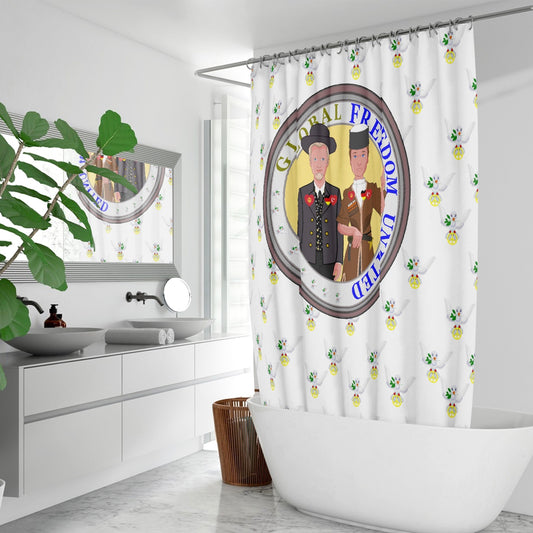 GLOBAL FREEDOM UNITED MEN TURKEY & GERMANY OLD PEACE WIGHT Quick-drying Shower Curtain171. Quick-drying Shower Curtain