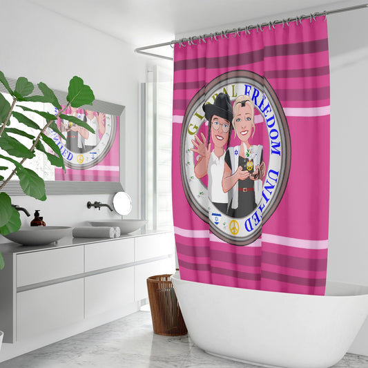 GLOBAL FREEDOM UNITED© Couple Israel Pink2 - Quick-drying Shower Curtain