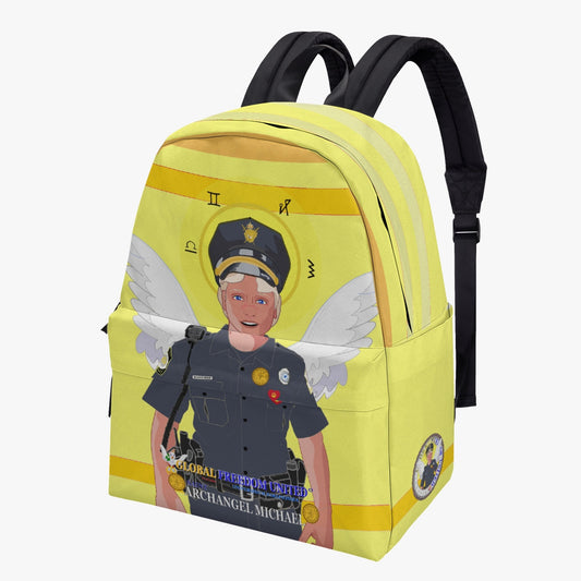 GLOBAL FREEDOM UNITED© Archangel Michael as Policemen English Yellow - All-over-print Canvas Backpack