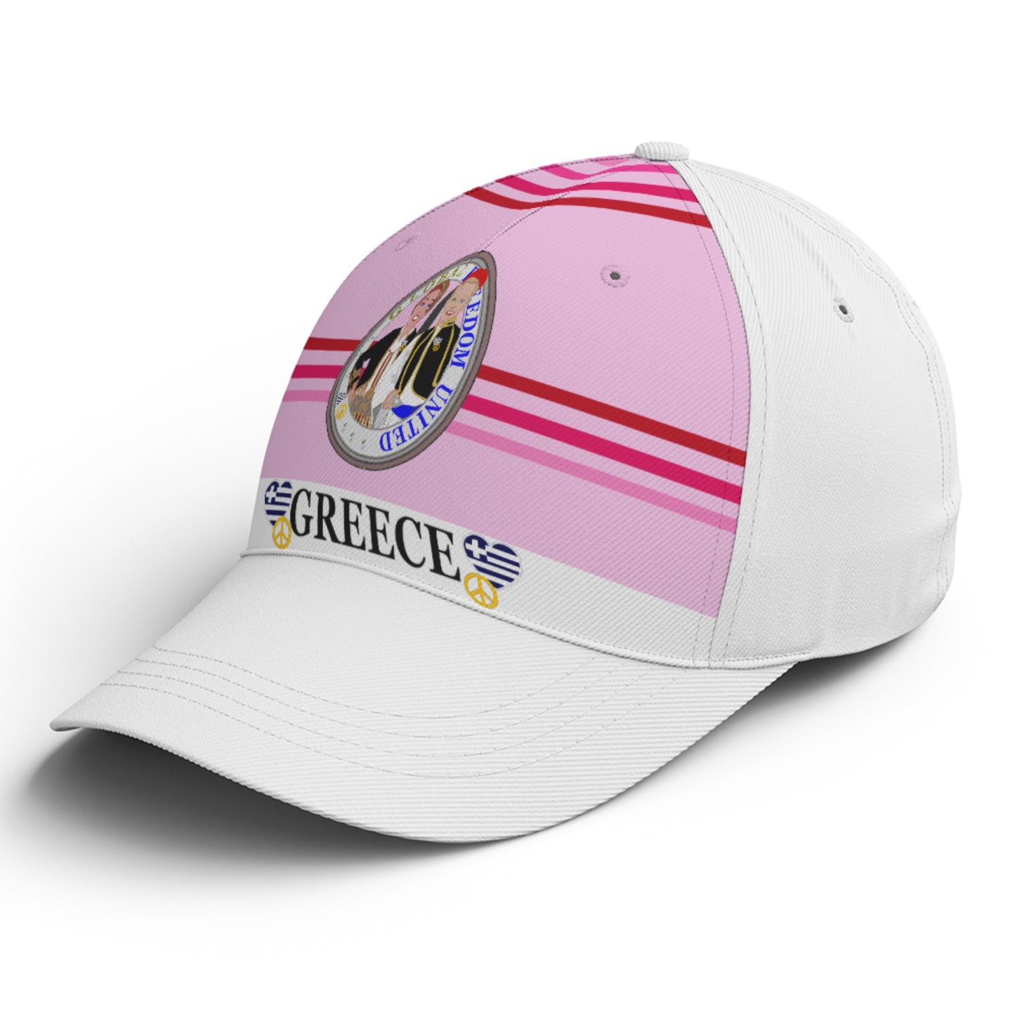 Basketball Cap GLOBAL FREEDOM UNITED© Couple Greece Pink1