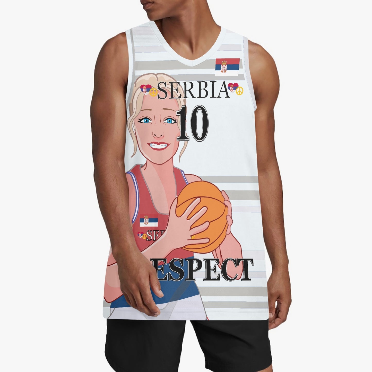 Basketball Jersey GLOBAL FREEDOM UNITED COUPLE EDITION WOMEN SERBIA v2 10