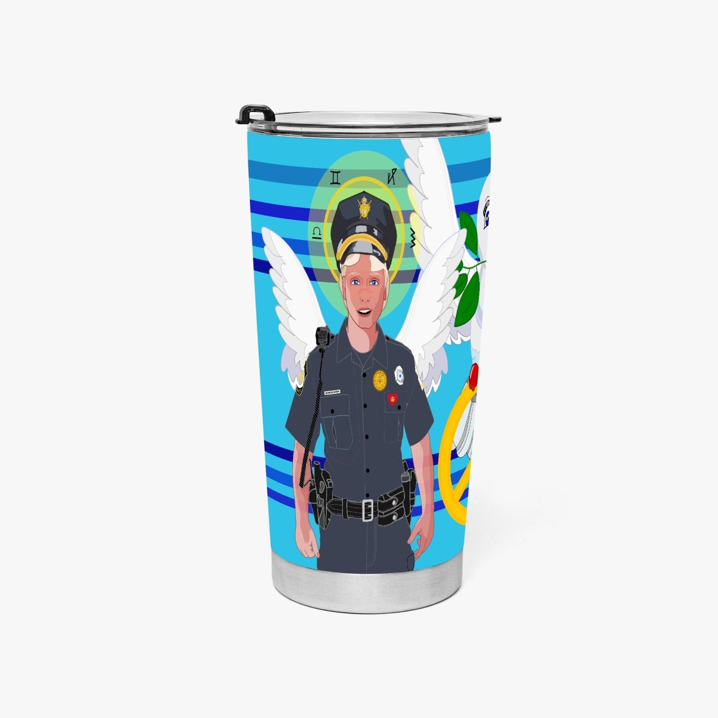Tumbler GLOBAL FREEDOM UNITED© Archangel Michael Policemen Deep Blue