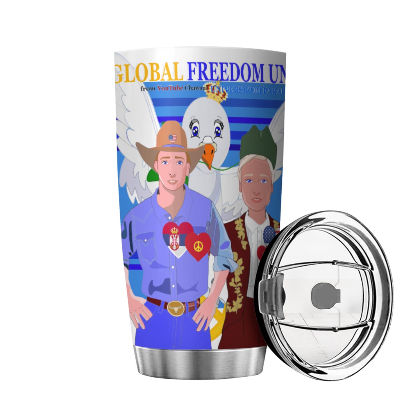 Tumbler GLOBAL FREEDOM UNITED© Men Serbia & USA Deep Blue