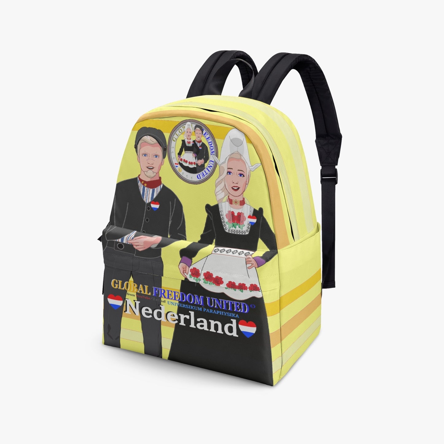 GLOBAL FREEDOM UNITED© Couple Nederland Yellow - All-over-print Canvas Backpack